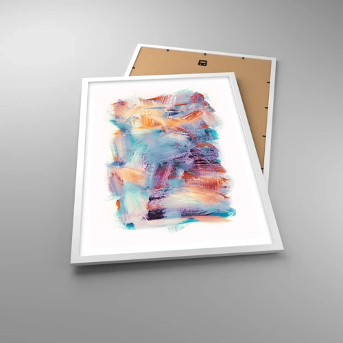 Affiche dans un cadre blanc - Poster - Un désordre coloré - 50x70 cm