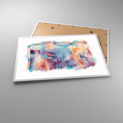 Affiche dans un cadre blanc - Poster - Un désordre coloré - 91x61 cm