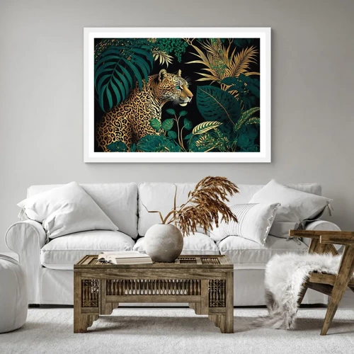 Affiche dans un cadre blanc - Poster - Un hôte dans la jungle - 40x30 cm