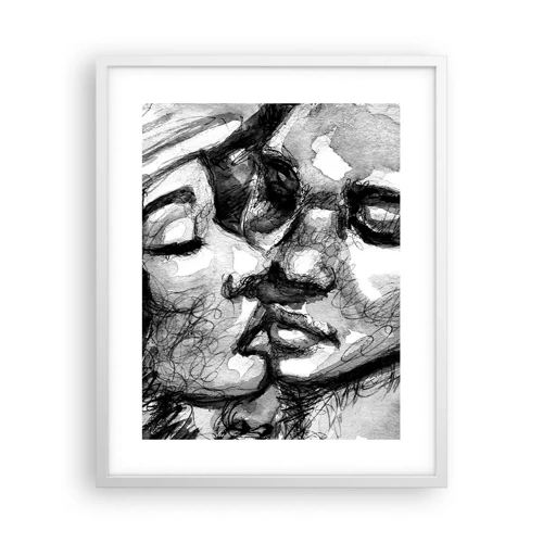 Affiche dans un cadre blanc - Poster - Un moment tendre - 40x50 cm