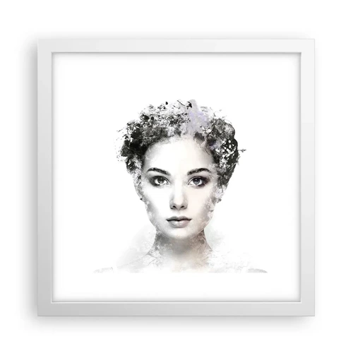 Affiche dans un cadre blanc - Poster - Un portrait extrêmement stylé - 30x30 cm