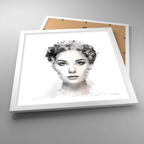 Affiche dans un cadre blanc - Poster - Un portrait extrêmement stylé - 40x40 cm