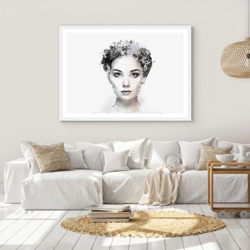 Affiche dans un cadre blanc - Poster - Un portrait extrêmement stylé - 50x40 cm
