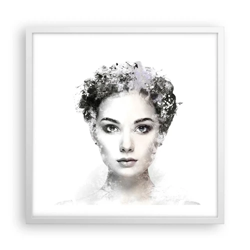 Affiche dans un cadre blanc - Poster - Un portrait extrêmement stylé - 50x50 cm