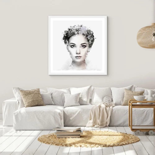Affiche dans un cadre blanc - Poster - Un portrait extrêmement stylé - 60x60 cm
