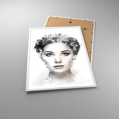 Affiche dans un cadre blanc - Poster - Un portrait extrêmement stylé - 70x100 cm