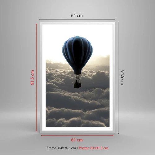 Affiche dans un cadre blanc - Poster - Un vagabond au dessus des nuages - 61x91 cm