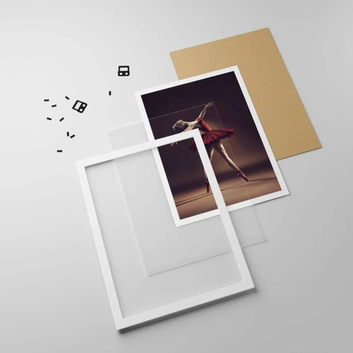 Affiche dans un cadre blanc - Poster - Une danseuse étoile - 70x100 cm