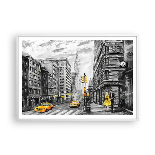 Affiche dans un cadre blanc - Poster - Une histoire new-yorkaise - 100x70 cm