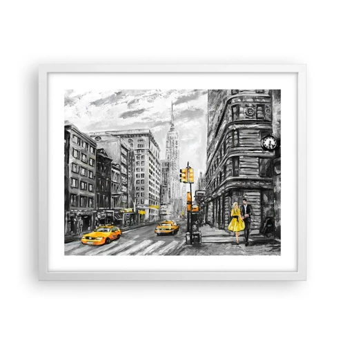 Affiche dans un cadre blanc - Poster - Une histoire new-yorkaise - 50x40 cm
