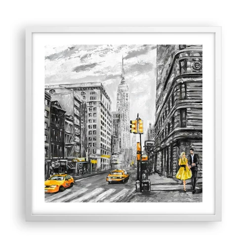Affiche dans un cadre blanc - Poster - Une histoire new-yorkaise - 50x50 cm