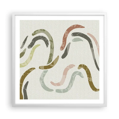 Affiche dans un cadre blanc - Poster - Une joyeuse danse de l'abstraction - 60x60 cm