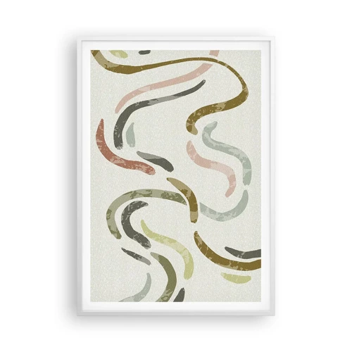 Affiche dans un cadre blanc - Poster - Une joyeuse danse de l'abstraction - 70x100 cm