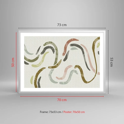 Affiche dans un cadre blanc - Poster - Une joyeuse danse de l'abstraction - 70x50 cm