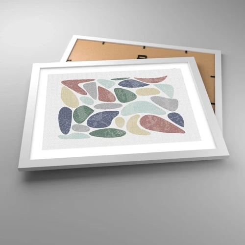 Affiche dans un cadre blanc - Poster - Une mosaïque de couleurs poudrées - 40x30 cm