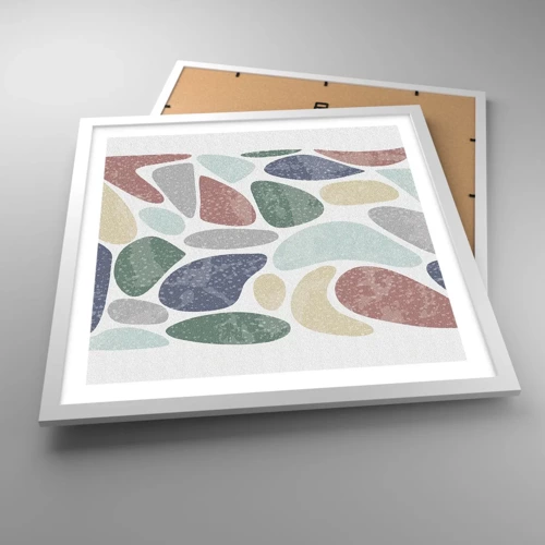 Affiche dans un cadre blanc - Poster - Une mosaïque de couleurs poudrées - 50x50 cm