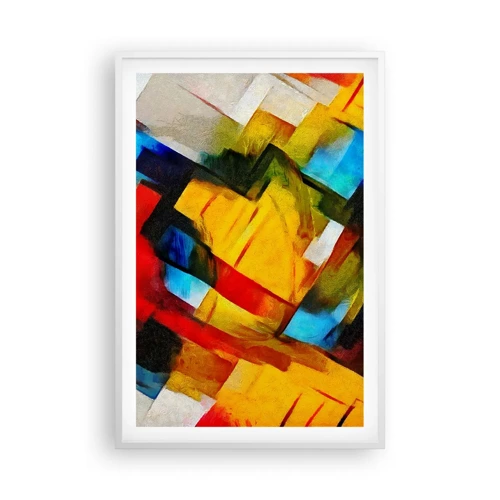 Affiche dans un cadre blanc - Poster - Une superposition multicolore - 61x91 cm