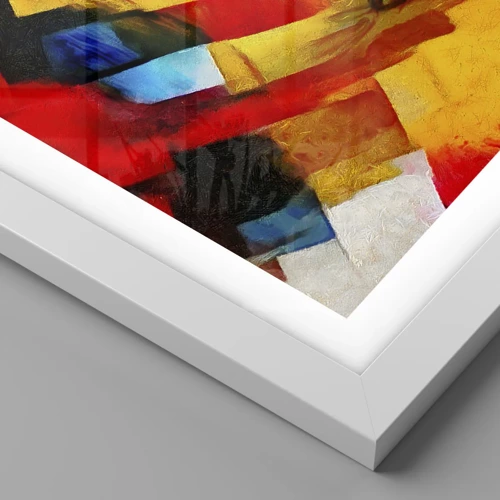 Affiche dans un cadre blanc - Poster - Une superposition multicolore - 61x91 cm