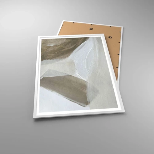Affiche dans un cadre blanc - Poster - Une vague de blanc - 70x100 cm