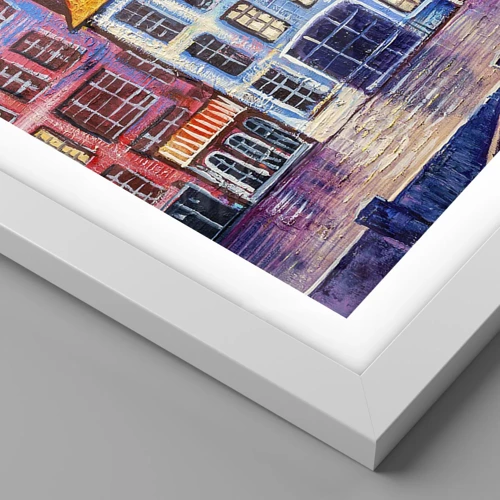 Affiche dans un cadre blanc - Poster - Une ville comme dans un conte de fées - 30x30 cm