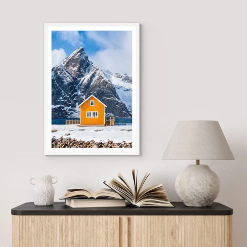 Affiche dans un cadre blanc - Poster - Vacances scandinaves - 30x40 cm