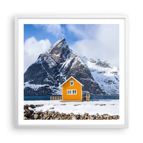 Affiche dans un cadre blanc - Poster - Vacances scandinaves - 60x60 cm