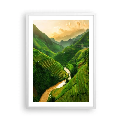 Affiche dans un cadre blanc - Poster - Vallée vietnamienne - 50x70 cm