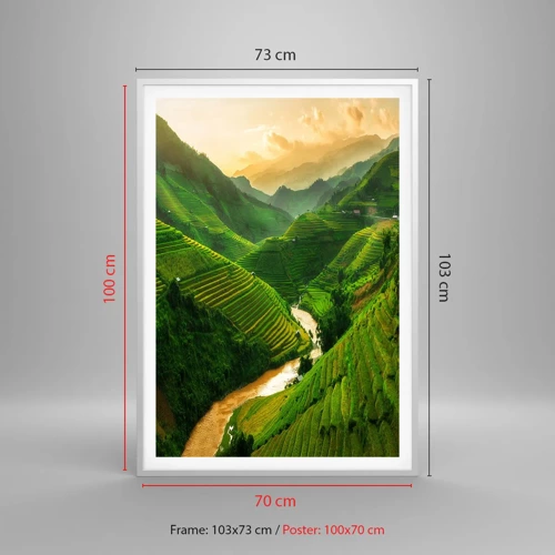 Affiche dans un cadre blanc - Poster - Vallée vietnamienne - 70x100 cm