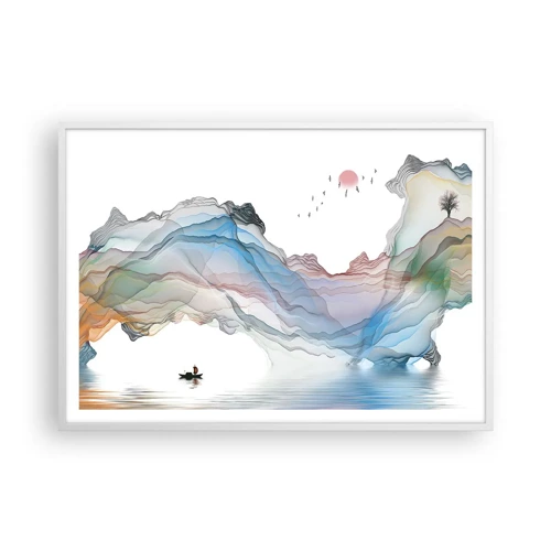 Affiche dans un cadre blanc - Poster - Vers les montagnes de cristal - 100x70 cm