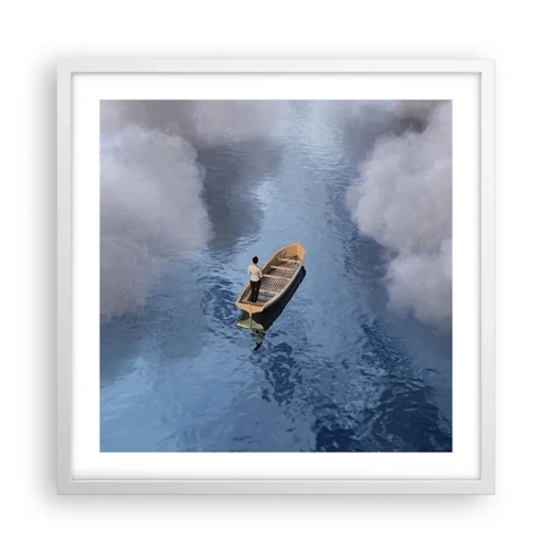 Affiche dans un cadre blanc - Poster - Vie – voyage – inconnu - 50x50 cm