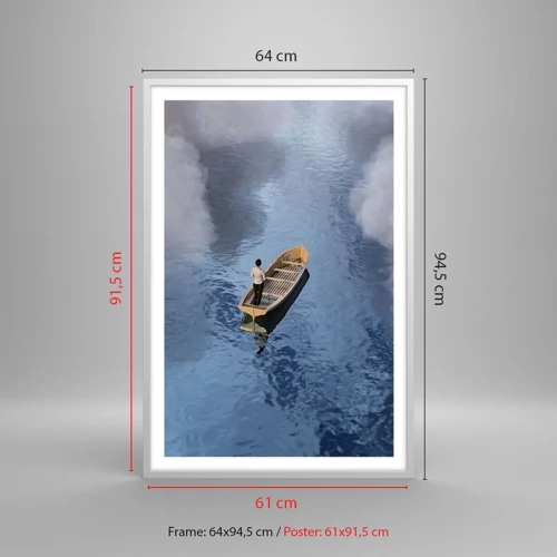 Affiche dans un cadre blanc - Poster - Vie – voyage – inconnu - 61x91 cm
