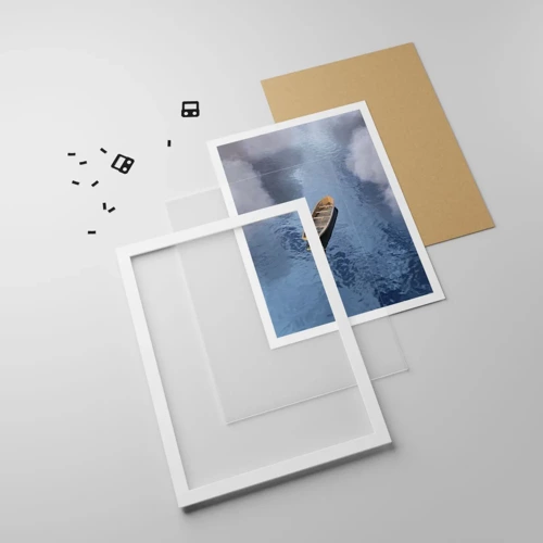 Affiche dans un cadre blanc - Poster - Vie – voyage – inconnu - 70x100 cm