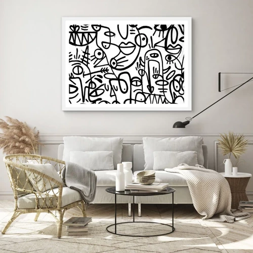 Affiche dans un cadre blanc - Poster - Visages et mirages - 70x50 cm
