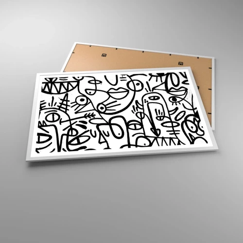 Affiche dans un cadre blanc - Poster - Visages et mirages - 91x61 cm