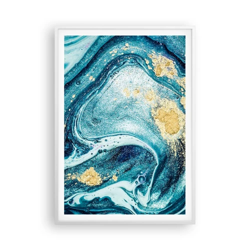 Affiche dans un cadre blanc - Poster - Vortex bleu - 70x100 cm