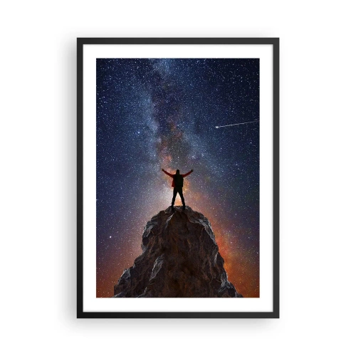 Affiche dans un cadre noir Arttor 50x70 cm - Le force est avec moi! - Abstraction, Cosmos, Homme, Liberté, Astronomie, Pour le salon, Pour la chambre, Blanc, Marron, Vertical, P2BPA50x70-4786