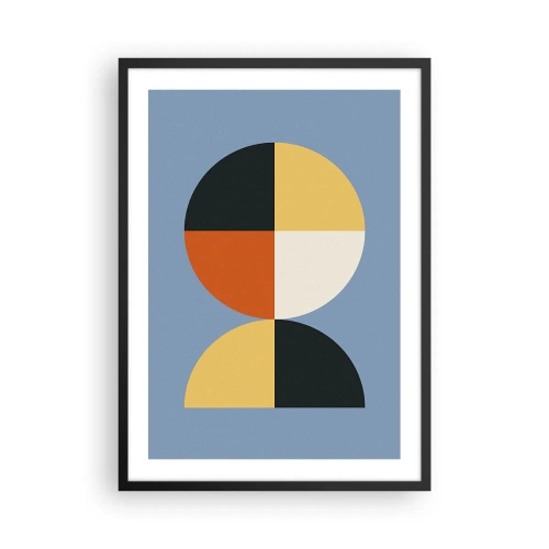 Affiche dans un cadre noir Arttor 50x70 cm - Regarde et compte - Abstraction, Graphique, Art Moderne, Motif Géométrique, Art Moderne., Pour le salon, Pour la chambre, Blanc, Noir, Vertical, P2BPA50x70-4771