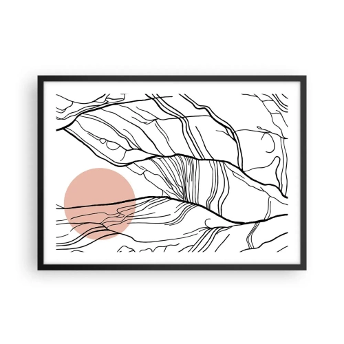 Affiche dans un cadre noir Arttor 70x50 cm - Dans un réseau de brindilles - Abstraction, Graphique, Concevoir, Minimalisme, Art Moderne, Pour le salon, Pour la chambre, Blanc, Noir, Horizontal, P2BAA70x50-4770