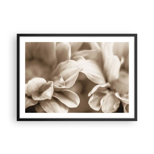 Affiche dans un cadre noir Arttor 70x50 cm - Doux comme un sourire - Fleurs, Bouquet, Jardin, Sépia, Flore, Pour le salon, Pour la chambre, Marron, Rose, Horizontal, P2BAA70x50-4767