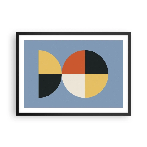 Affiche dans un cadre noir Arttor 70x50 cm - Regarde et compte - Abstraction, Graphique, Art Moderne, Motif Géométrique, Art Moderne., Pour le salon, Pour la chambre, Blanc, Noir, Horizontal, P2BAA70x50-4771