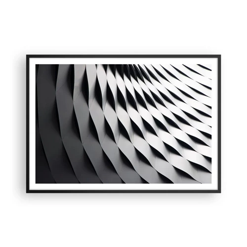 Affiche dans un cadre noir - Poster - A la surface des vagues - 100x70 cm