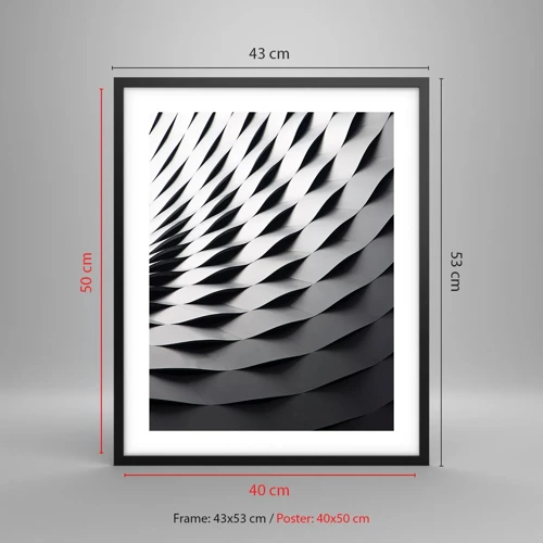 Affiche dans un cadre noir - Poster - A la surface des vagues - 40x50 cm