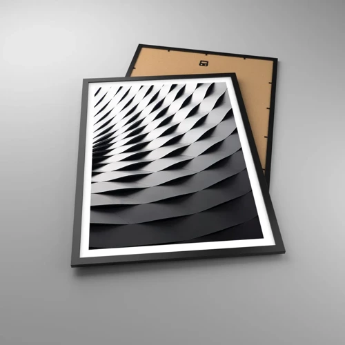 Affiche dans un cadre noir - Poster - A la surface des vagues - 50x70 cm