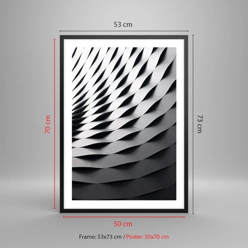 Affiche dans un cadre noir - Poster - A la surface des vagues - 50x70 cm