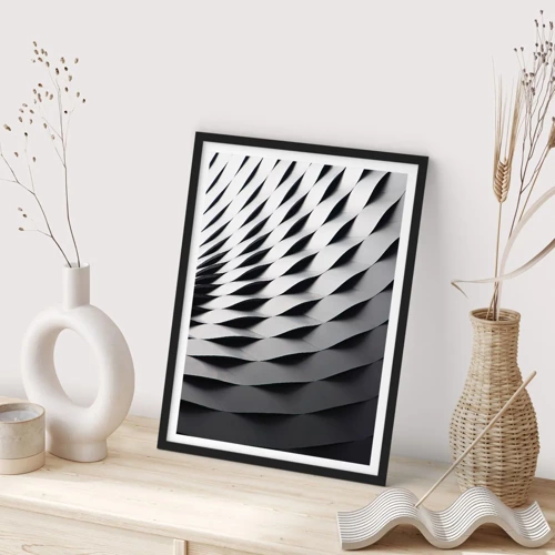 Affiche dans un cadre noir - Poster - A la surface des vagues - 50x70 cm