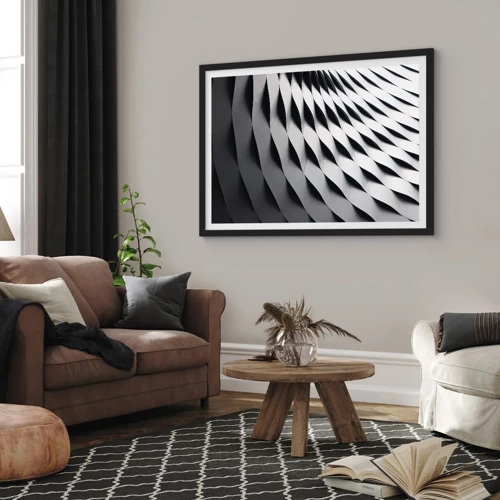 Affiche dans un cadre noir - Poster - A la surface des vagues - 70x50 cm