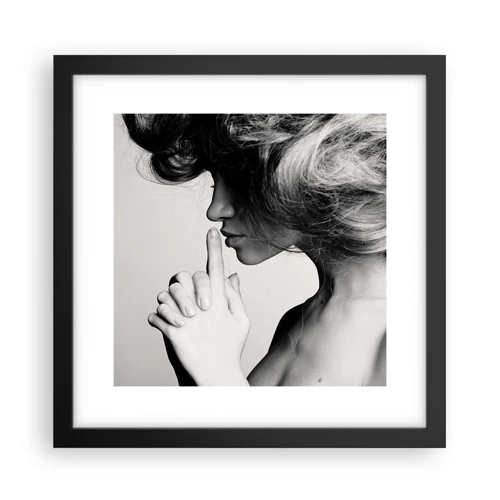 Affiche dans un cadre noir - Poster - A l'écoute d'elle-même - 30x30 cm
