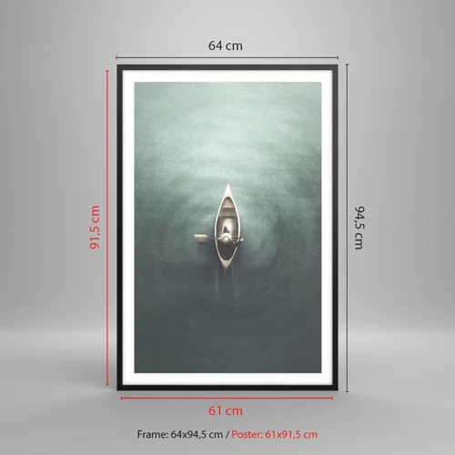 Affiche dans un cadre noir - Poster - À travers le lac de la lune - 61x91 cm