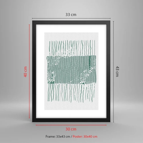 Affiche dans un cadre noir - Poster - Abstraction de la mer - 30x40 cm