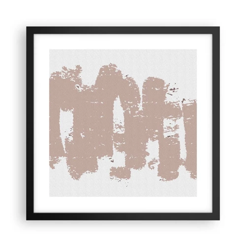 Affiche dans un cadre noir - Poster - Abstraction en rose tendre - 40x40 cm